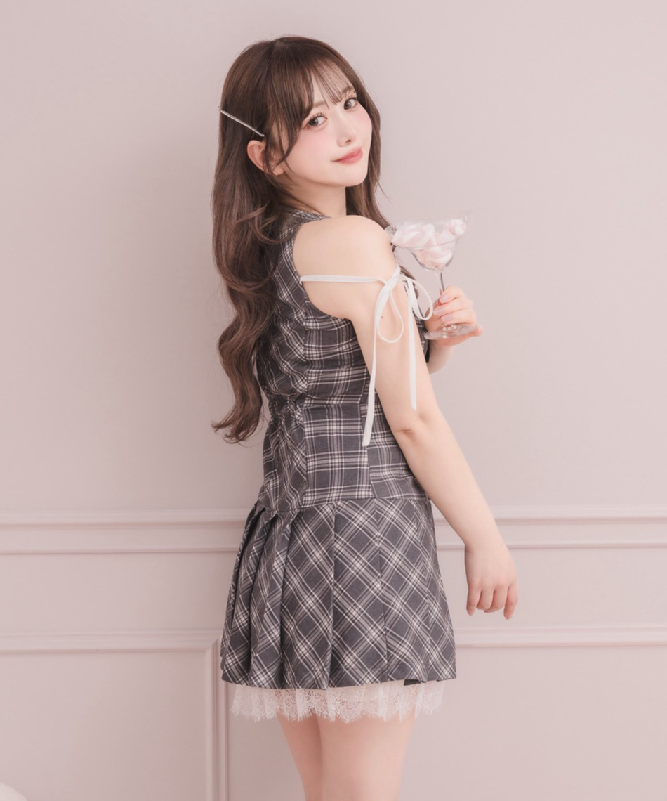 【チョコメルさま】antique doll ❀ ミニョネット チェック柄の女の子 アメスリチェックミニワンピース | DOLCELICHE（ドルチェリーチェ）
