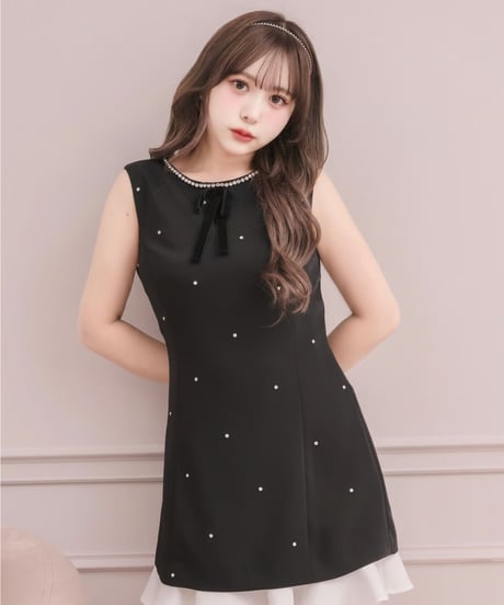 ラインストーンミニワンピース