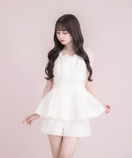 puffyジャガードショートロンパース