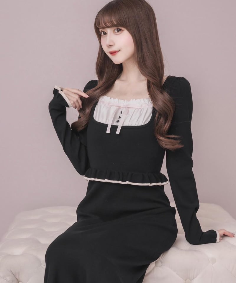 ラウンドフリルニットワンピース | DOLCELICHE（ドルチェリーチェ）