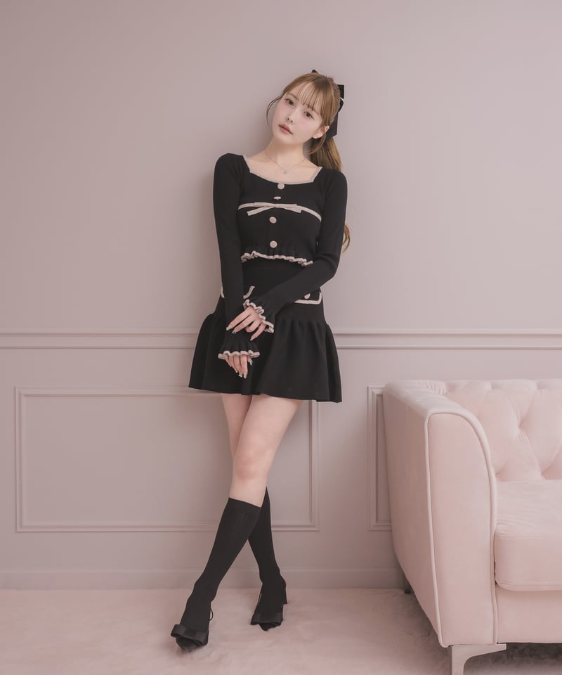 バイカラーリボンミニスカートセットアップ | DOLCELICHE（ドルチェ