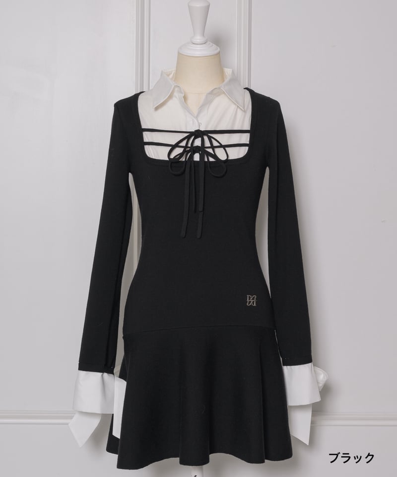 シャツレイヤードミニニットワンピース | DOLCELICHE（ドルチェリーチェ）