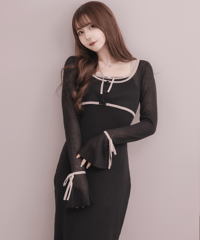 DOLCE LICHE リボンジャガードミニワンピース リボンジャガードミニワンピース | DOLCELICHE（ドルチェリーチェ）