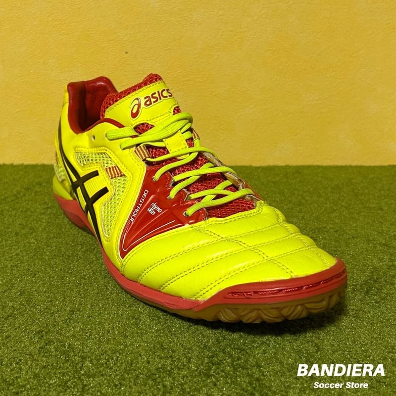 ASICS フットサルシューズ イエロー　デスタッキFF デスタッキ K FF TF セーフティイエロー×アトランティスブルー
