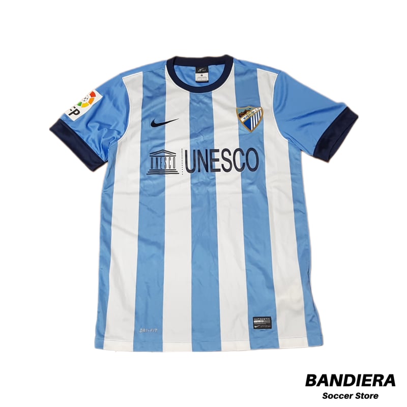 美品 NIKE ナイキ MALAGA C.F マラガ ユニフォーム ゲームシャツ ナイキ】マラガCF ユニフォーム 2013/14 ホーム 半袖（USED：A