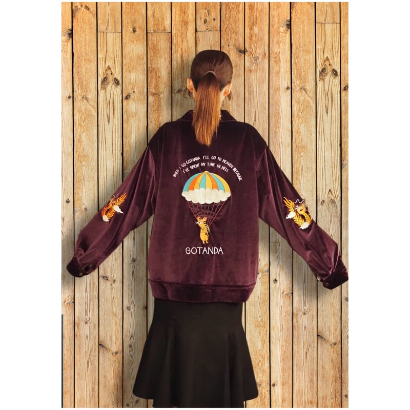 GOTANDA SOUVENIR JACKET-Purple Velour- | THE・MO