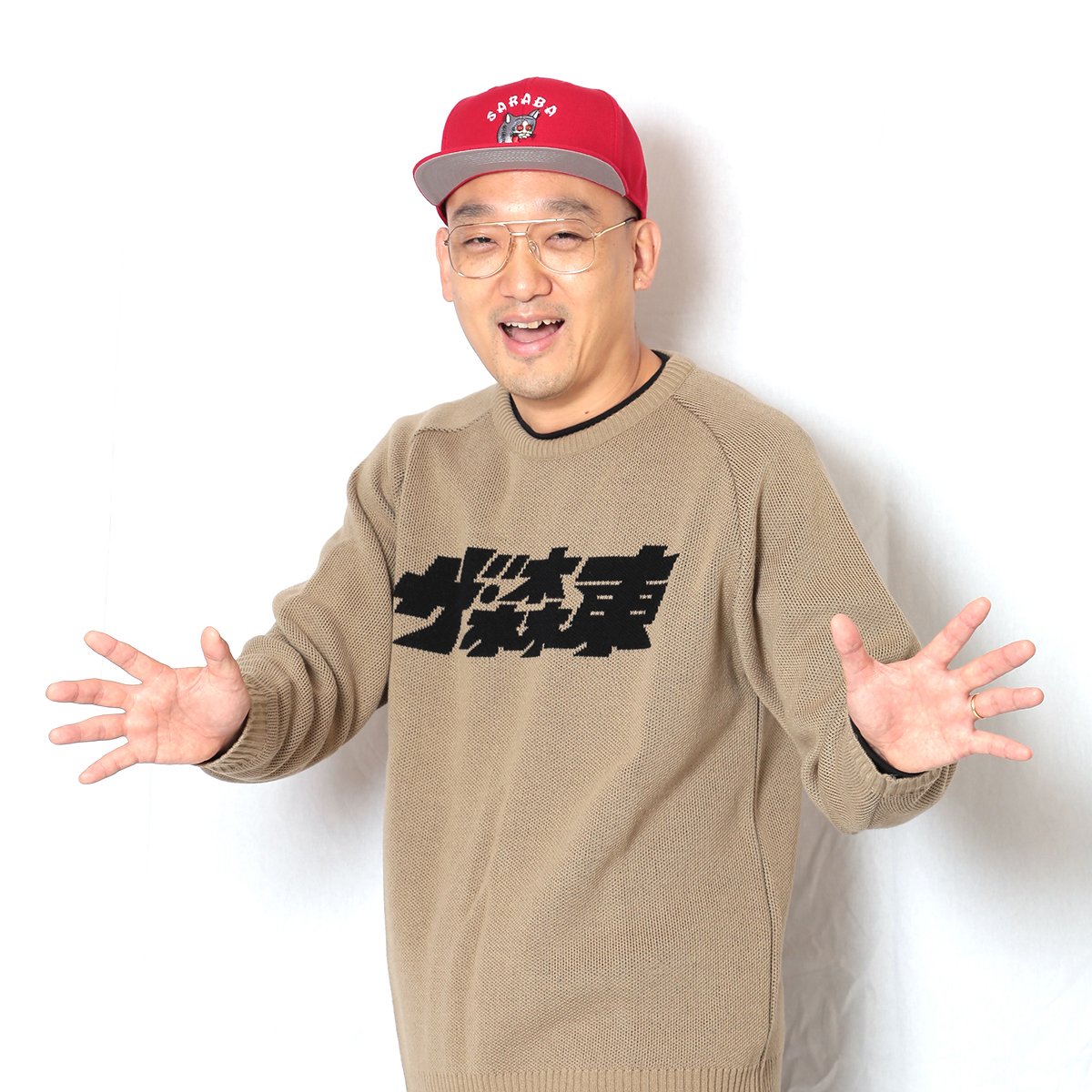 ザ森東 Logo Original Jacquard Knit ベージュ XL THE・MORIHIGASHI Logo Original Jacquard Knit | T