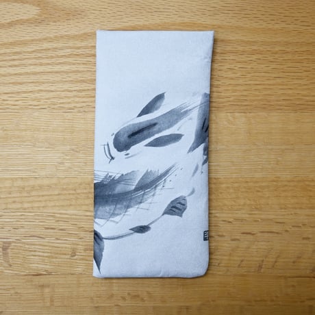 水墨画のばね口ポーチ