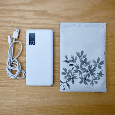 水墨画のばね口ポーチ