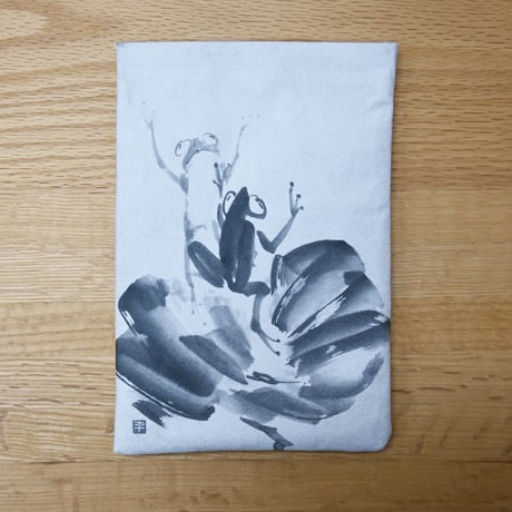 水墨画のばね口ポーチ