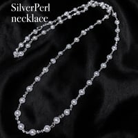 35♥️シルバーパールロングネックレス♥️