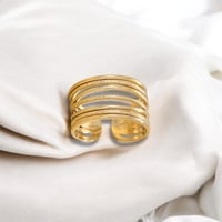 ④ゴールド✨ステンレス製💍指長見えフリーリング💍