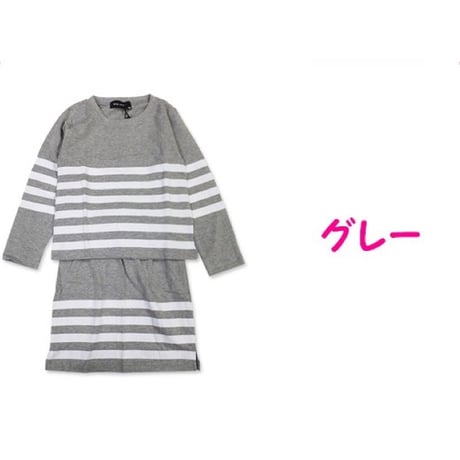 216-12 女の子　ロンT スカートセトア