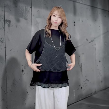 ドットシフォンキャミTシャツ