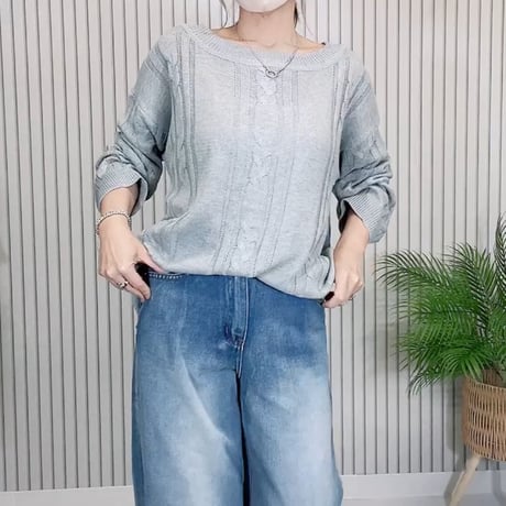 25011・ラウンドネックゆったりルーズニット