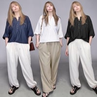ヘンリーネックTシャツ　接触冷感