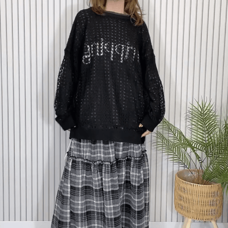 💕透かし編みニット×ロンT2点セット💕