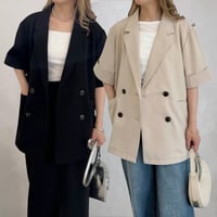3472クレープデシンハーフスリーブジャケット