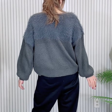 ✨ふわふわ切り替えシャギーニット✨