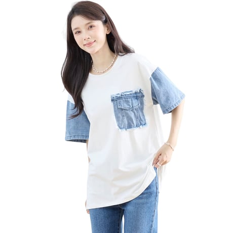 614デニムポケットTシャツ