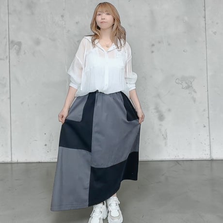 ヘリンボーン パッチワークスカート