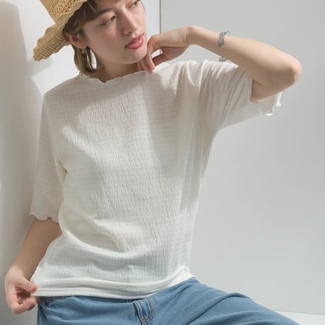 1012-2カットシャーリング メロー クルーネック Tシャツ