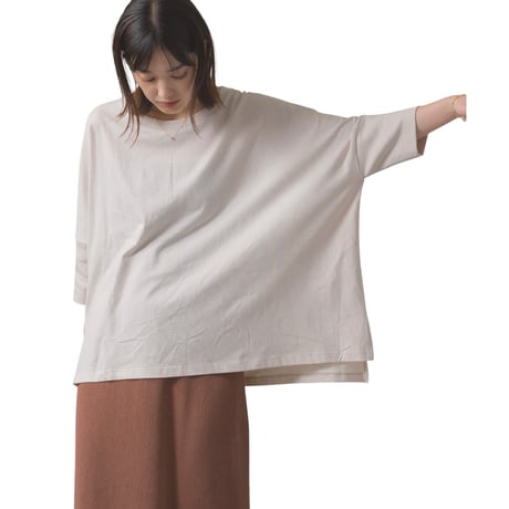 6137 冷感シルクタッチドルマンスリーブ6分袖プルオーバー