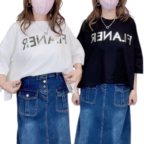 195652『FLANER』ロゴオーバーTシャツ♥️