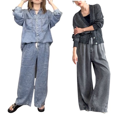 【6/5頃入荷】263684接触冷感 9.5oz とろみデニムバギーパンツ