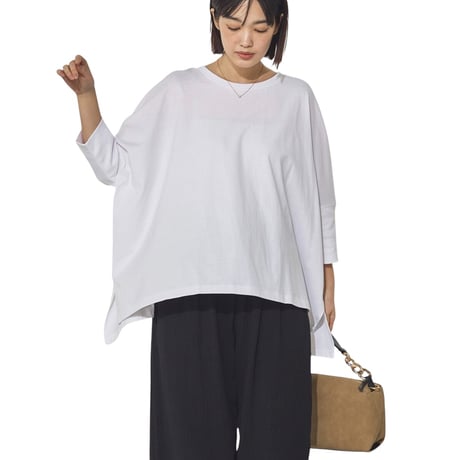 6137 冷感シルクタッチドルマンスリーブ6分袖プルオーバー