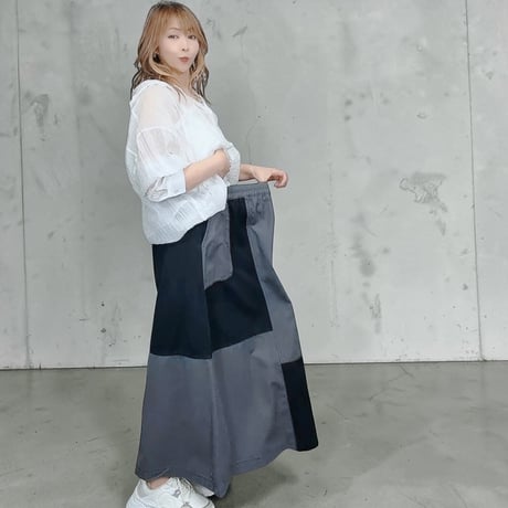 ヘリンボーン パッチワークスカート