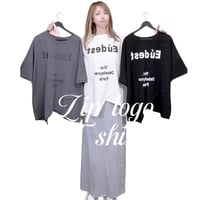 ロゴプリントアシメヘムTシャツ