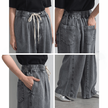 【6/5頃入荷】263684接触冷感 9.5oz とろみデニムバギーパンツ