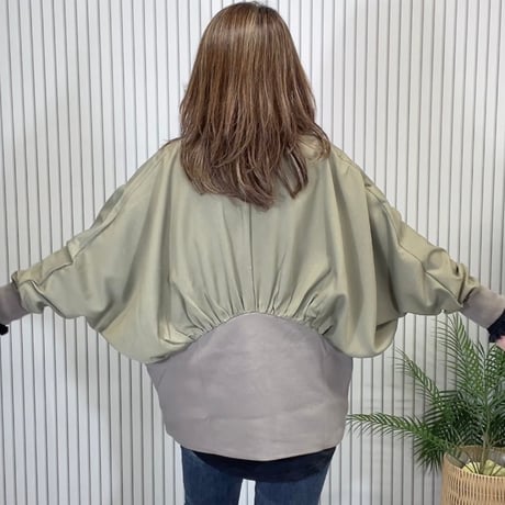 ✨リブ切替バックギャザードルマンブルゾン💖