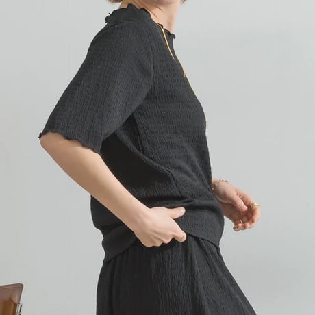 1012-2カットシャーリング メロー クルーネック Tシャツ