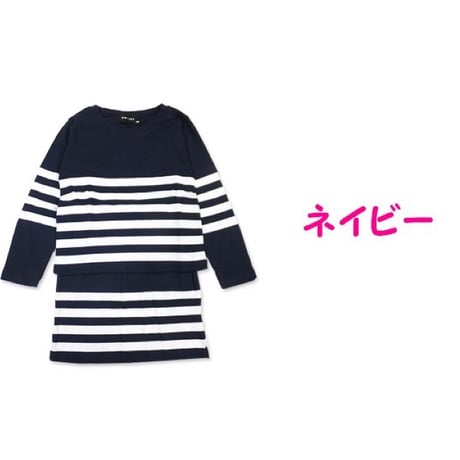 216-12 女の子　ロンT スカートセトア