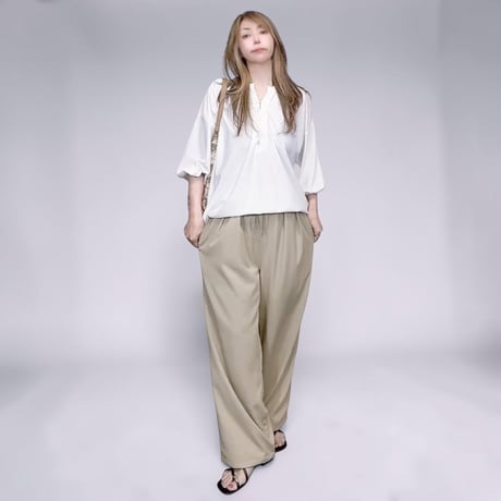 ヘンリーネックTシャツ　接触冷感