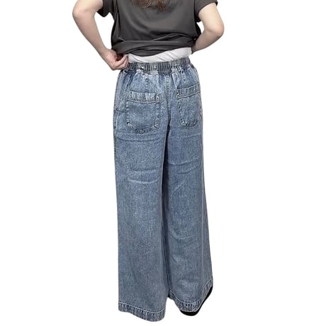 【6/5頃入荷】263684接触冷感 9.5oz とろみデニムバギーパンツ