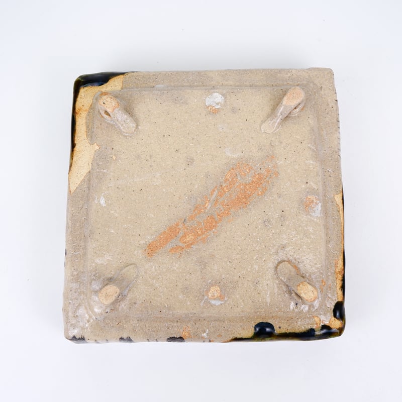 織部 四方鉢| 佐藤 和次 / Oribe Square Bowl by Kazuji Sat