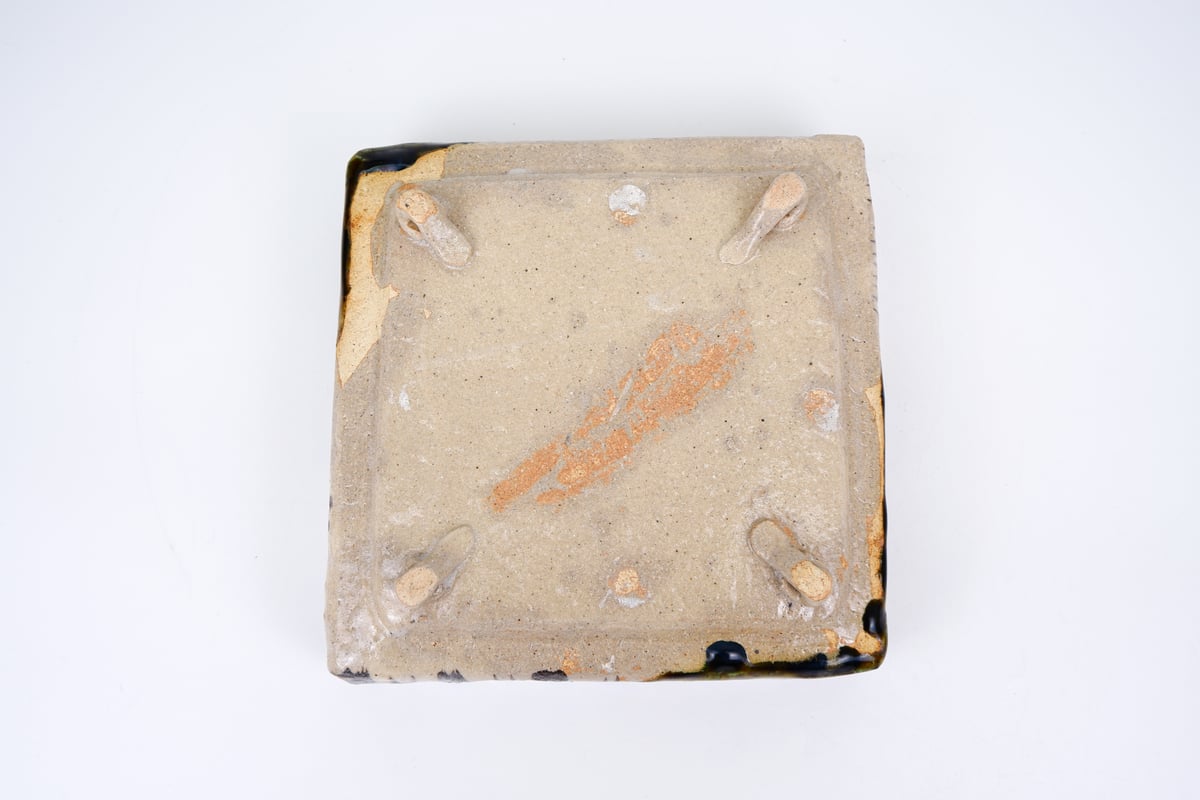 織部 四方鉢| 佐藤 和次 / Oribe Square Bowl by Kazuji Sat