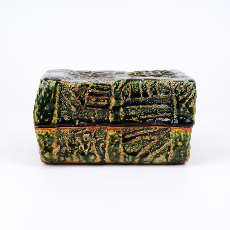 織部 蓋物 | 佐藤 和次 / Oribe Lidded Containerl by Kazu