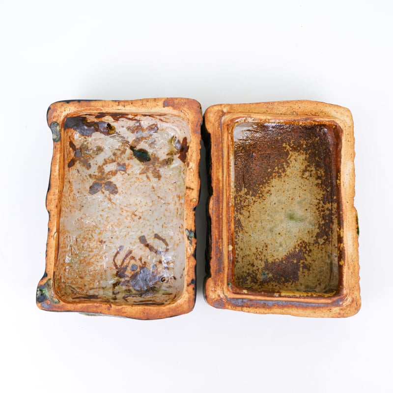 織部 蓋物 | 佐藤 和次 / Oribe Lidded Containerl by Kazu
