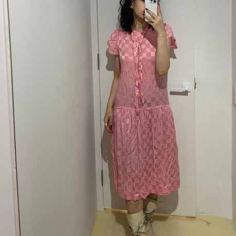 ［PRE-LOVED］PINK SILK DRESS "D91"