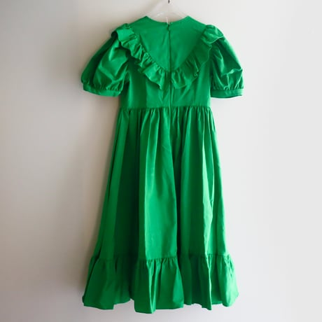 ［PRE-LOVED］BATSHEVA  GREEN FRILL DRESS "F10"