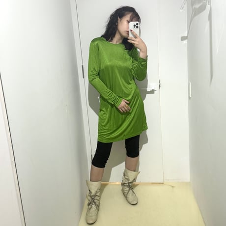 ［PRE-LOVED］GREEN MINI DRESS "F11"