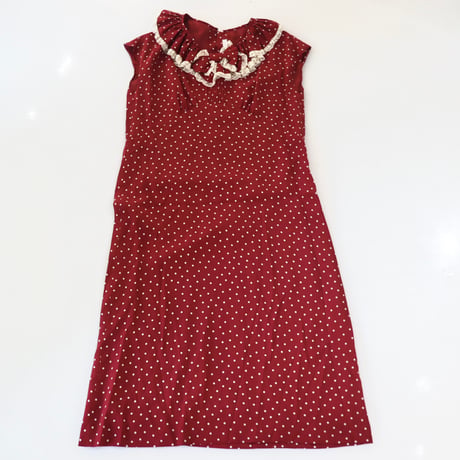 ［PRE-LOVED］DOT RIBBON LONG DRESS “D104“