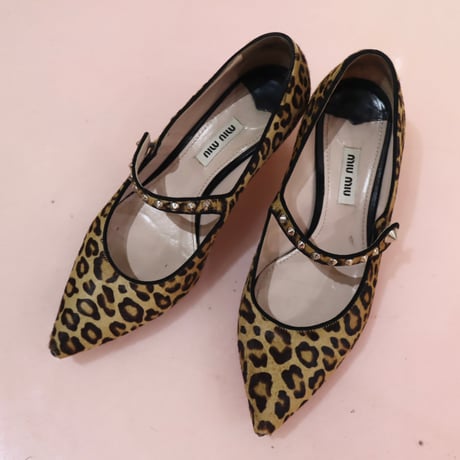 ［PRE-LOVED］MIUMIU  LEOPARD PUMPS “F13“