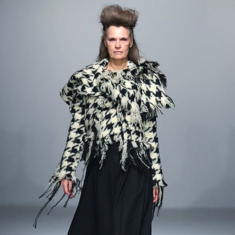 【新品タグ付】YUHAN WANG ジャージージャガードジャケット ARCHIVE］YUHAN WANG HOUNDSTOOTH KNOTTED JACKET