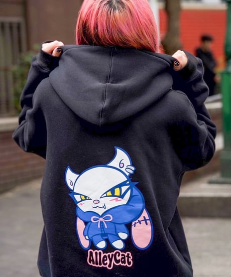 May4 AlleyCat Zip Hoodie(Black) xsサイズ AlleyCat