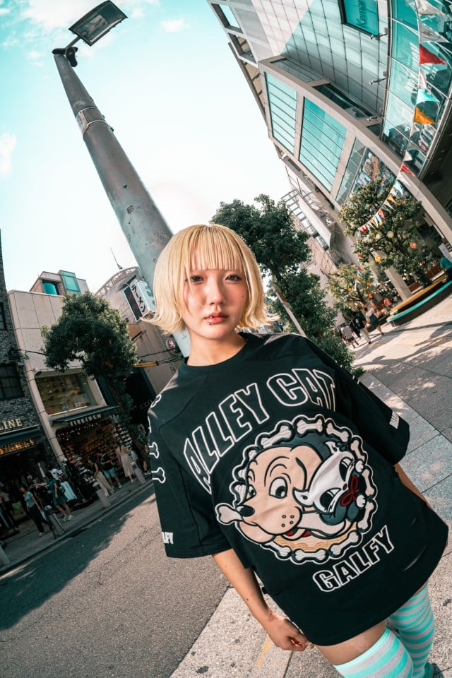 Galfy×AlleyCat Collaboration Tee(Gray) Lucky 13 Miss Alley Cat